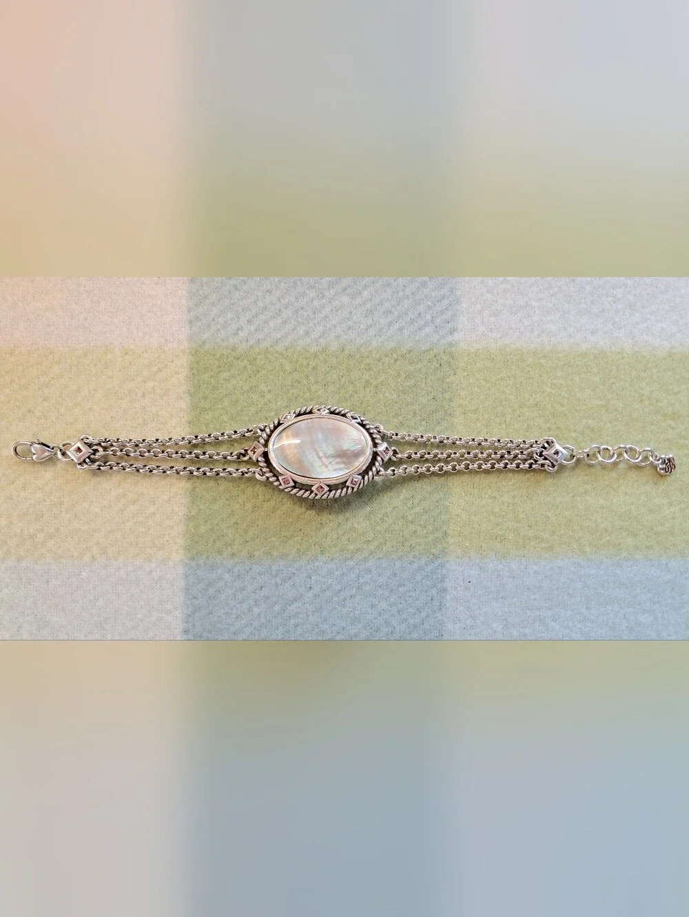 Brighton Abalone Give That Which You Want To Recieve Etched Silver Bracelet